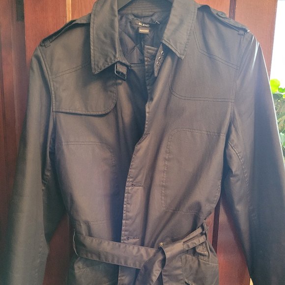 Men's Black Trench - Picture 2 of 7